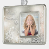 Kerstfeestdag Elegant Snowflake Lijst Ornament (Links)