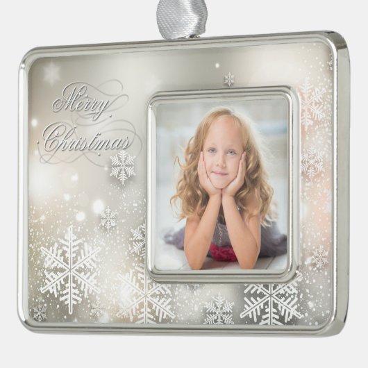 Kerstfeestdag Elegant Snowflake Lijst Ornament (Links)