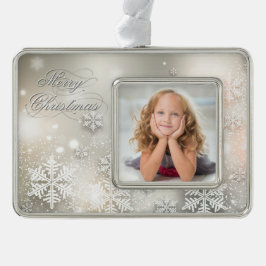 Kerstfeestdag Elegant Snowflake Lijst Ornament