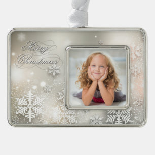 Kerstfeestdag Elegant Snowflake Lijst Ornament