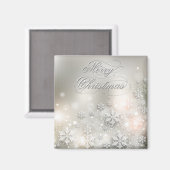 Kerstfeestdag Elegant Snowflake Magnet (Voorkant / Achterkant)