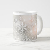 Kerstfeestdag Elegant Snowflake Mok Word Art (Voorkant rechts)