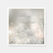Kerstfeestdag Elegant Snowflake Napkin Servetten (Voorkant)