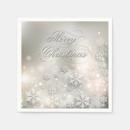 Kerstfeestdag Elegant Snowflake Napkin Servetten