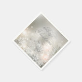Kerstfeestdag Elegant Snowflake Napkin Servetten (Hoek)