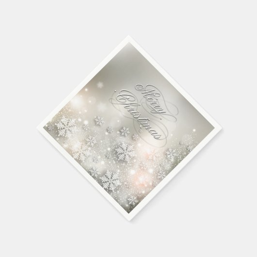 Kerstfeestdag Elegant Snowflake Napkin Servetten (Hoek)