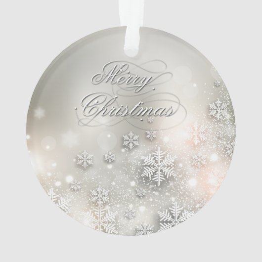 Kerstfeestdag Elegant Snowflake Ornament (achterkant)