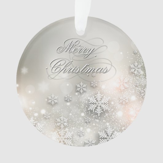 Kerstfeestdag Elegant Snowflake Ornament (voorkant)