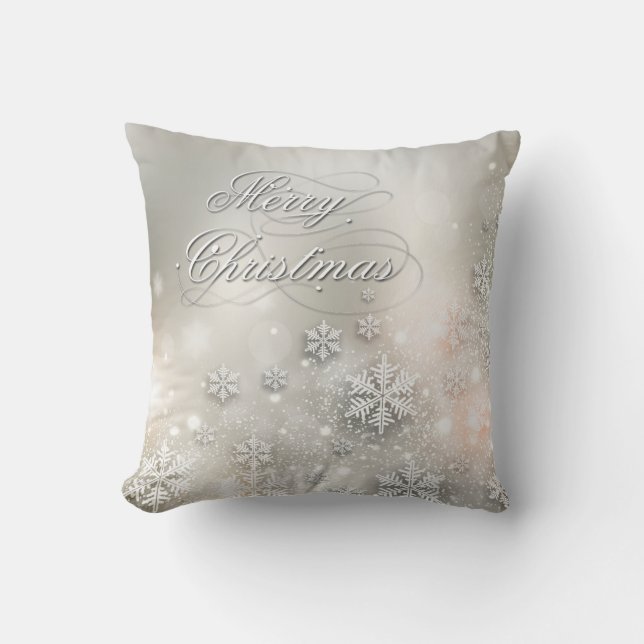 Kerstfeestdag Elegant Snowflake Pillow Kussen (Voorkant)