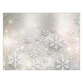Kerstfeestdag Elegant Snowflake Tafelkleed (Voorkant (Horizontaal))