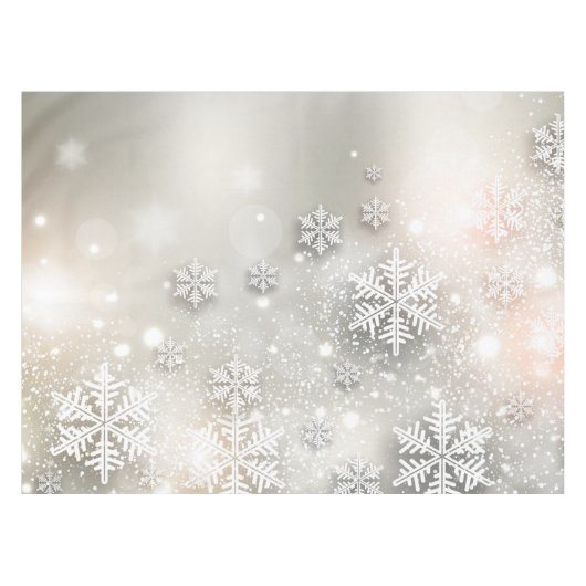 Kerstfeestdag Elegant Snowflake Tafelkleed (Voorkant (Horizontaal))