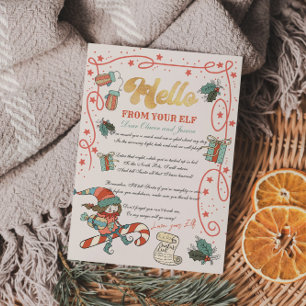 Kerstfeestdag - Elf Return Letter Kaart