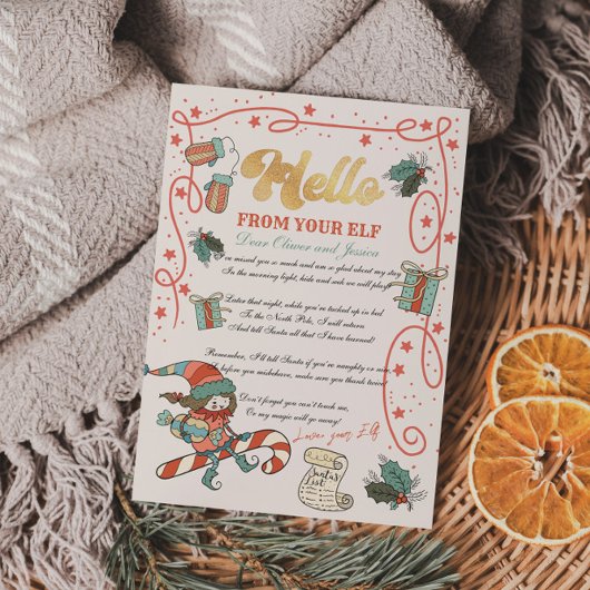 Kerstfeestdag - Elf Return Letter Kaart