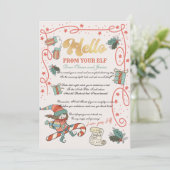 Kerstfeestdag - Elf Return Letter Kaart (Staand voorkant)