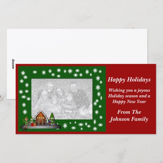 Kerstfeestdag Elf Scene-fotokaart Feestdagenkaart (Voorkant / Achterkant)