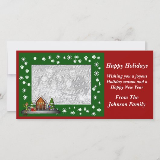 Kerstfeestdag Elf Scene-fotokaart Feestdagenkaart (Voorkant)