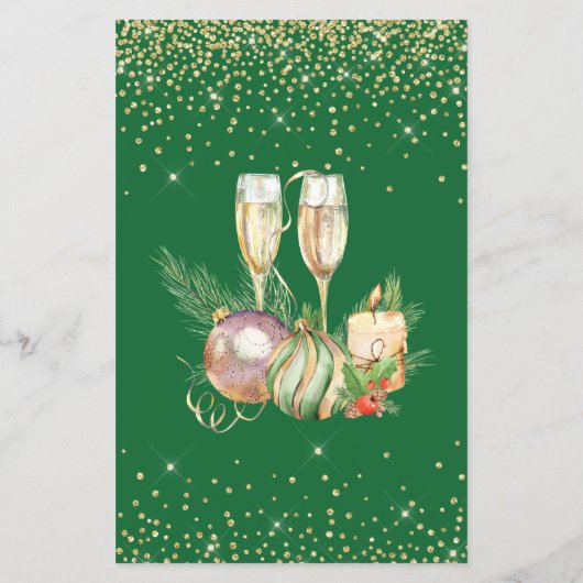 Kerstfeestdag en champagne-winkel flyer (Achterkant)