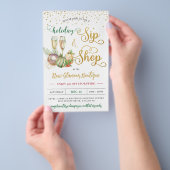 Kerstfeestdag en champagne-winkel flyer (Hand)