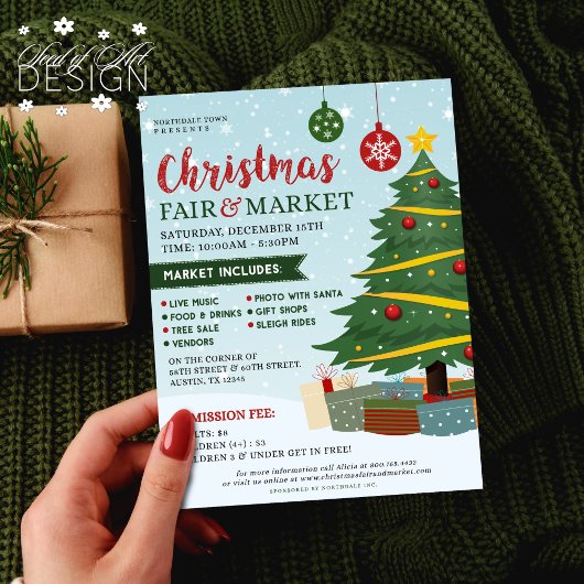 Kerstfeestdag en feestdag voor feestdagen flyer