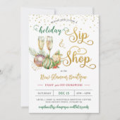 Kerstfeestdag en verkoop van champagne kaart (Voorkant)