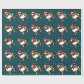 Kerstfeestdag Engelse bulledog Cadeaupapier (Vlak)