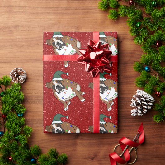 Kerstfeestdag Engelse bulledog Cadeaupapier (Feestdagen Geschenken)