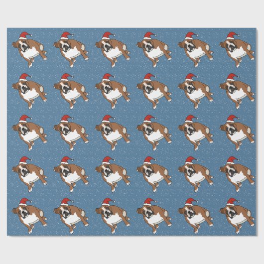 Kerstfeestdag Engelse bulledog Cadeaupapier (Vlak)