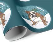 Kerstfeestdag Engelse bulledog Cadeaupapier (Rol Hoek)