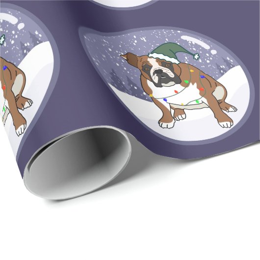 Kerstfeestdag Engelse bulledog Cadeaupapier (Rol Hoek)