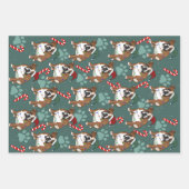 Kerstfeestdag Engelse bulledog Inpakpapier Vel (Voorkant 2)