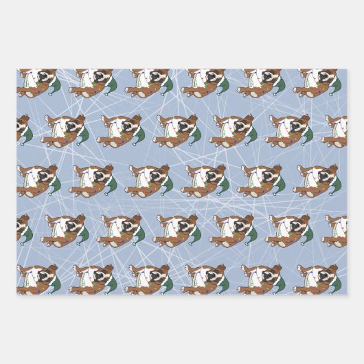Kerstfeestdag Engelse bulledog Inpakpapier Vel (Voorkant 2)