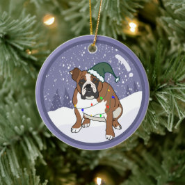 Kerstfeestdag Engelse bulledog Keramisch Ornament