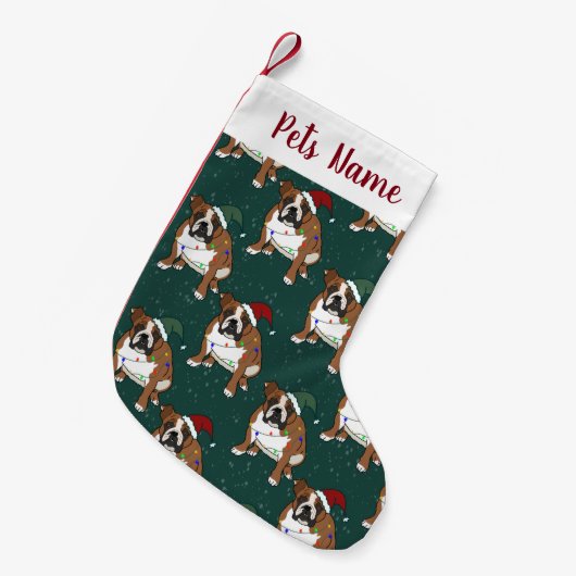 Kerstfeestdag Engelse bulledog Kleine Kerstsok (Voorkant (Hangend))