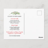 Kerstfeestdag essentiële olie Klant Briefkaart (Achterkant)