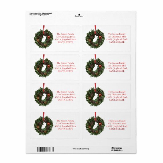 kerstfeestdag etiket (Full Sheet)