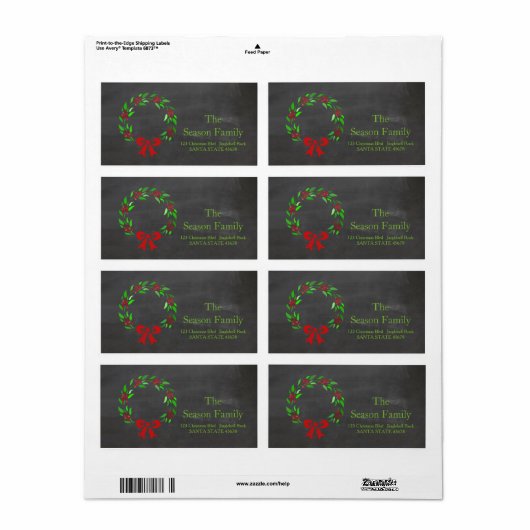 kerstfeestdag etiket (Full Sheet)
