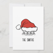 kerstfeestdag | Familie van Vier Santa Hat Feestdagenkaart (Voorkant)