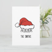 kerstfeestdag | Familie van Vier Santa Hat Feestdagenkaart (Staand voorkant)