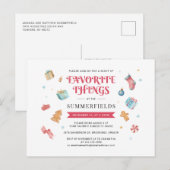 kerstfeestdag favoriete dingen cadeaufeest uitnodiging briefkaart (Voorkant / Achterkant)