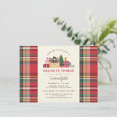 Kerstfeestdag Favoriete Dingen Partij Opgezet Rood Kaart (Staand voorkant)