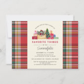 Kerstfeestdag Favoriete Dingen Partij Opgezet Rood Kaart (Voorkant)