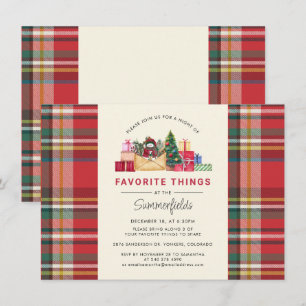 Kerstfeestdag Favoriete Dingen Partij Opgezet Rood Kaart