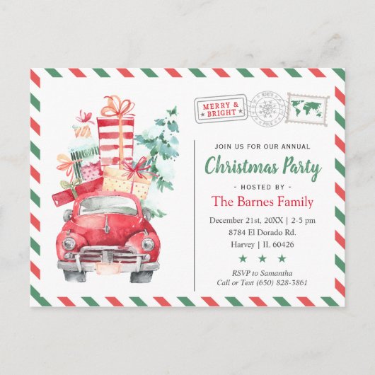 Kerstfeestdag feestdag binnenuitnodiging briefkaart (Voorkant)