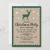 Kerstfeestdag feestdag deer Snowflake groene chequ Kaart (Voorkant)