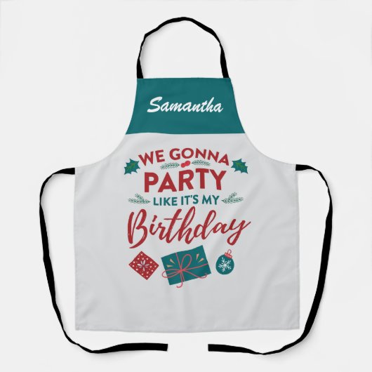 Kerstfeestdag feestdag feestdag op persoonlijke ti schort (Voorkant)