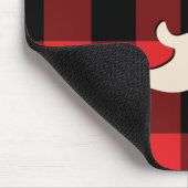 Kerstfeestdag feestdag feestdag roodzwart Gingham Muismat (Hoek)