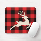 Kerstfeestdag feestdag feestdag roodzwart Gingham Muismat (Met muis)