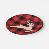 Kerstfeestdag feestdag feestdag roodzwart Gingham Papieren Bordje (Gekanteld)