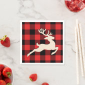 Kerstfeestdag feestdag feestdag roodzwart Gingham Servet (Insitu)