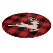 Kerstfeestdag feestdag feestdag roodzwart Gingham Snijplank (Hoek)